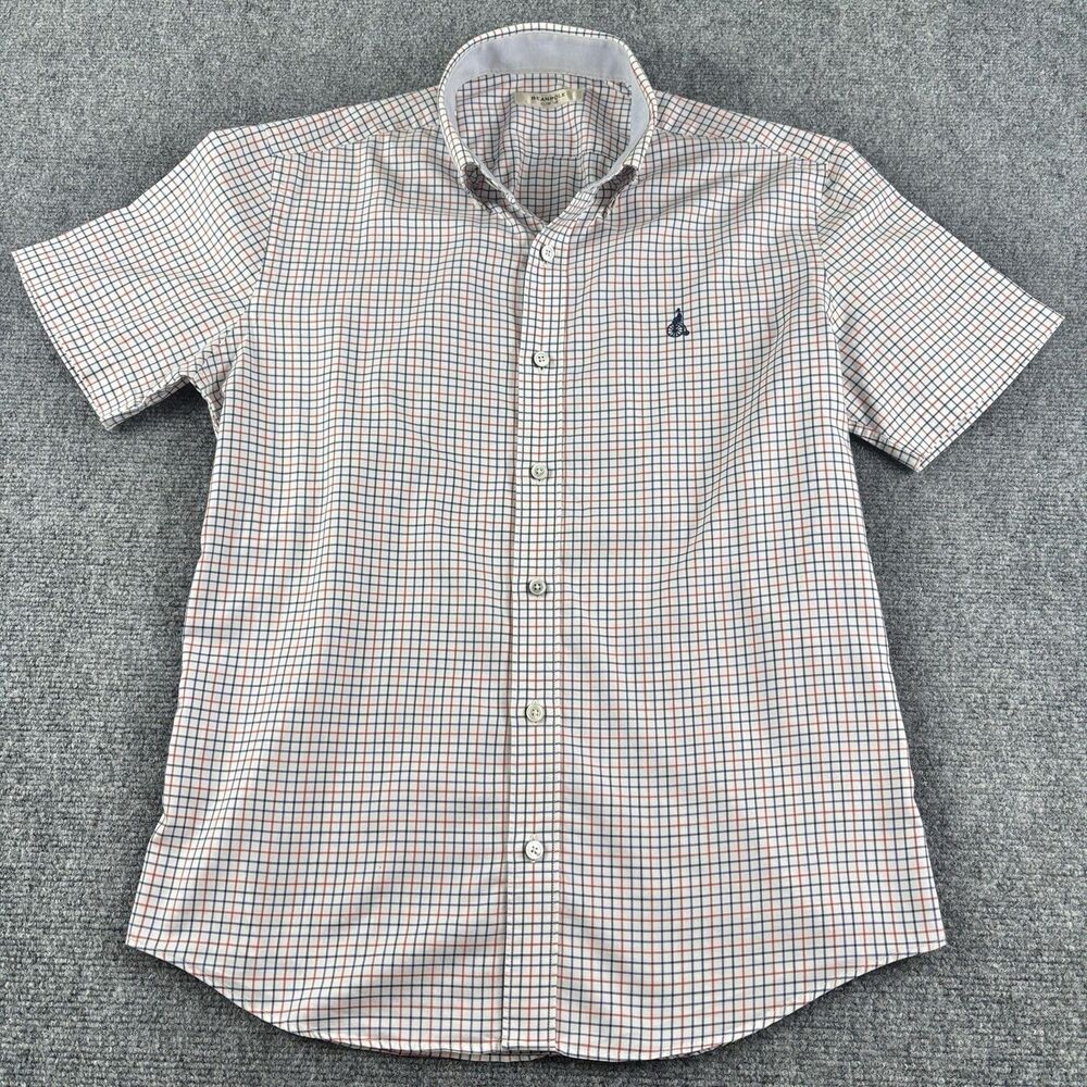 Beanpole Mens Slim 95 Check Shirt Red Blue Short Sleeve